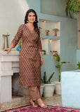 Brown Printed Viscose Rayon Straight Kurti with Matching Pants Set