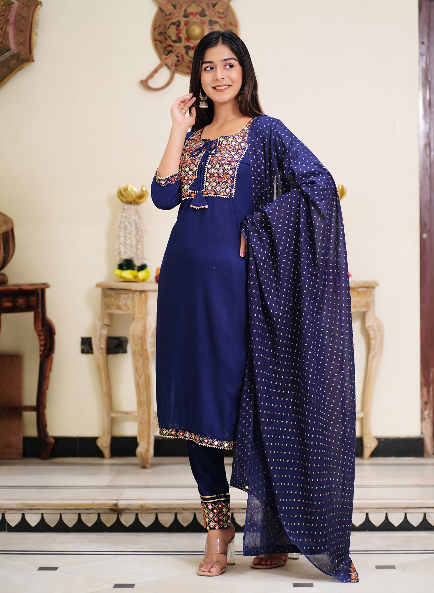 Blue Women Kurta And Pant Set