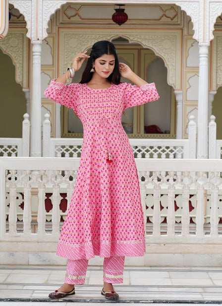 Pink Tie Dye Women Kurta And Palazzo Set