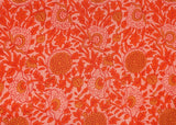 Orange floral print cotton 42 inch