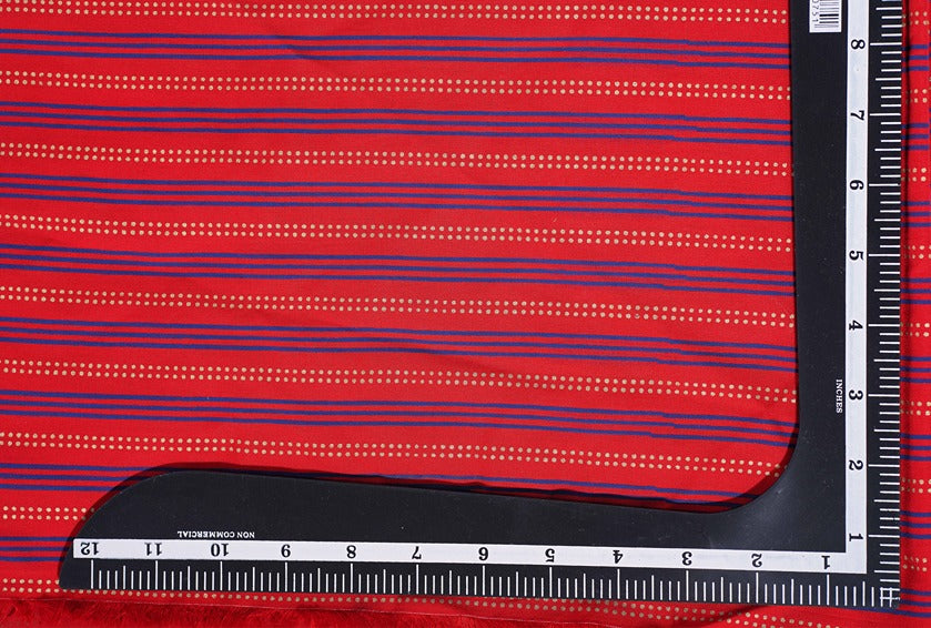 Red Stripes khari & gold Rayon 42 inch