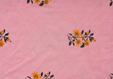 Dark pink block print cotton 42 inch