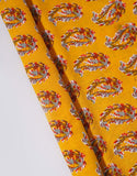 Yellow Floral Block Print cotton 42 inch
