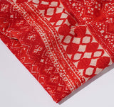Red Abstract print cotton 42 inch