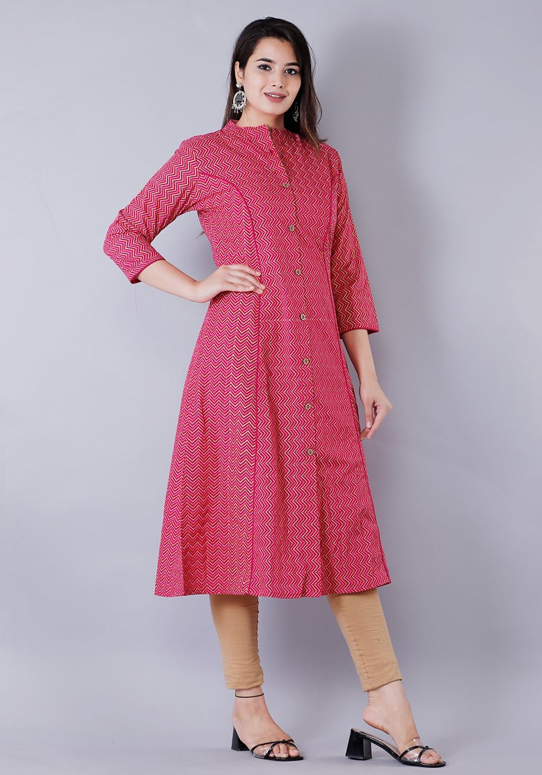 Rani Bunkari Women Geometric Print A-line Kurta