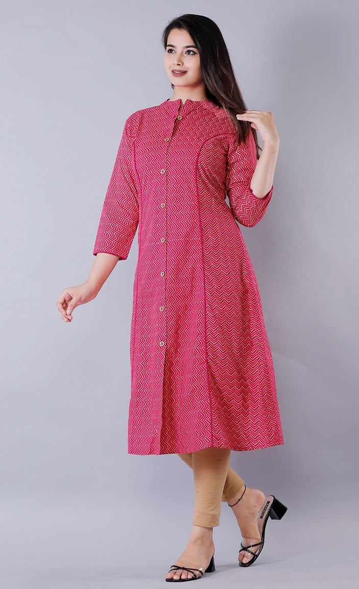 Rani Bunkari Women Geometric Print A-line Kurta